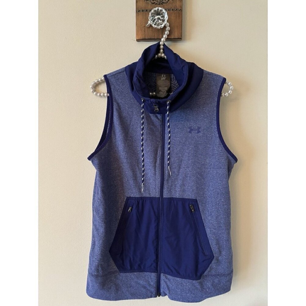 Under Armour Womens Size M Coldgear Full Zip Vest Purple Athletic